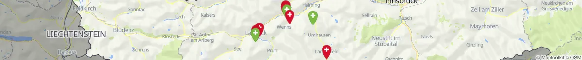 Kartenansicht für Apotheken-Notdienste in der Nähe von Faggen (Landeck, Tirol)